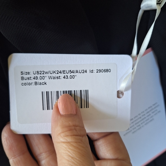 NWT JJ's House Black A-Line V-neck Chiffon Ruffle Dress Zip Womens Size 22 - Picture 7 of 13